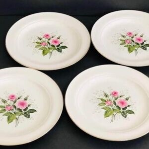 Vintage Superior Hall Quality Heather Rose 9” Dinner Plates